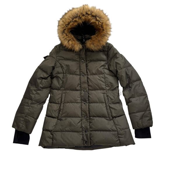 S13 DOWN PUFFER COAT WITH HOOD WATER RESISTANT WINDPROOF WOMEN SIZE SMALL - Picture 6 of 16